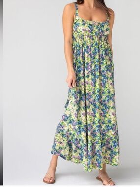 NWT NATURAL LIFEElizabeth Maxi Dress - Green Floral Size large